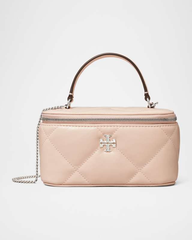 Kira Quilted Leather Vanity Top-Handle Bag